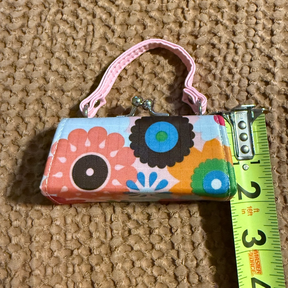 TIC TOK Mini Handbag Lipstick Coin Purse Retro Floral Bold Colorful Snap Handle - Picture 7 of 7